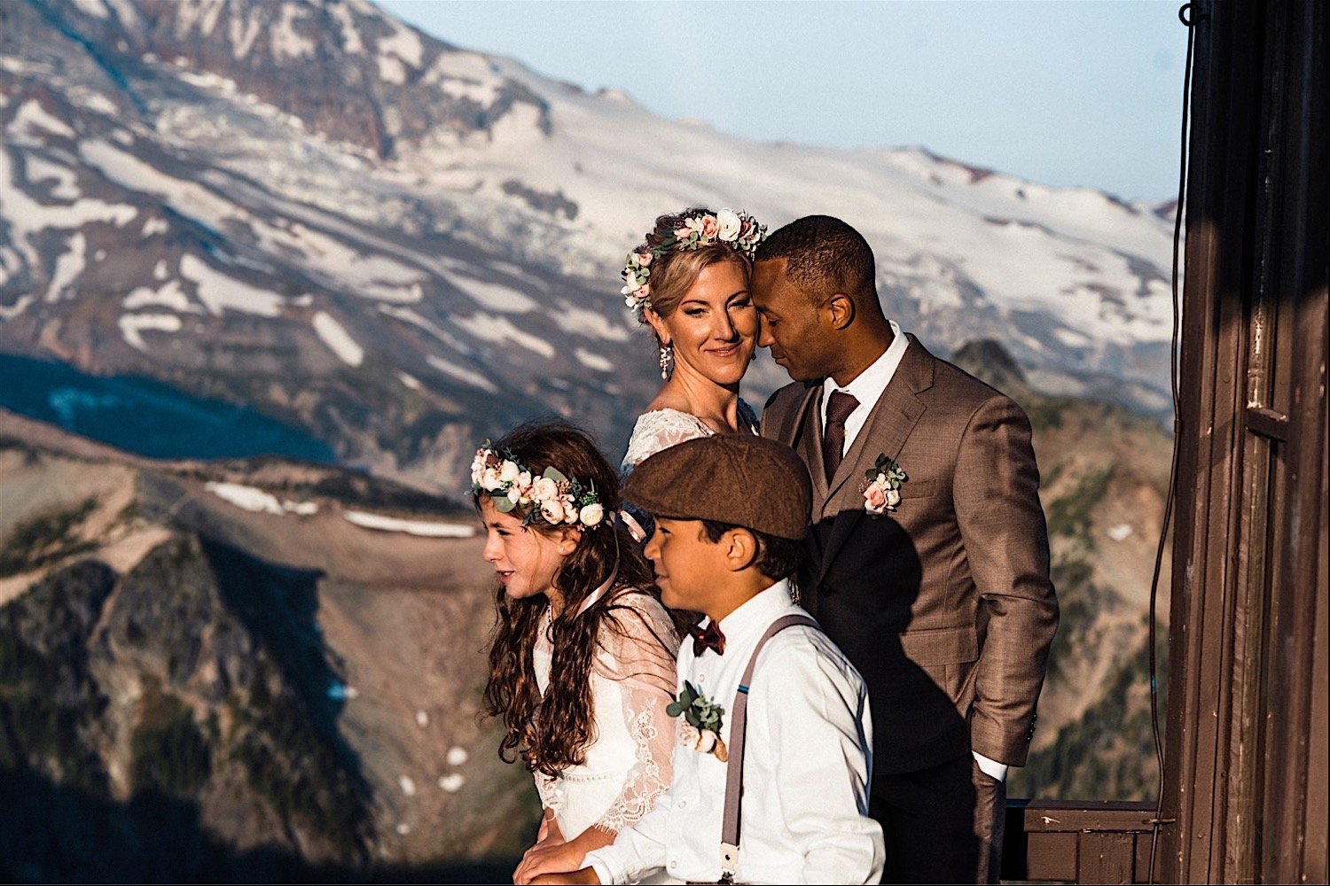 Elopement with kids at mt rainier national park