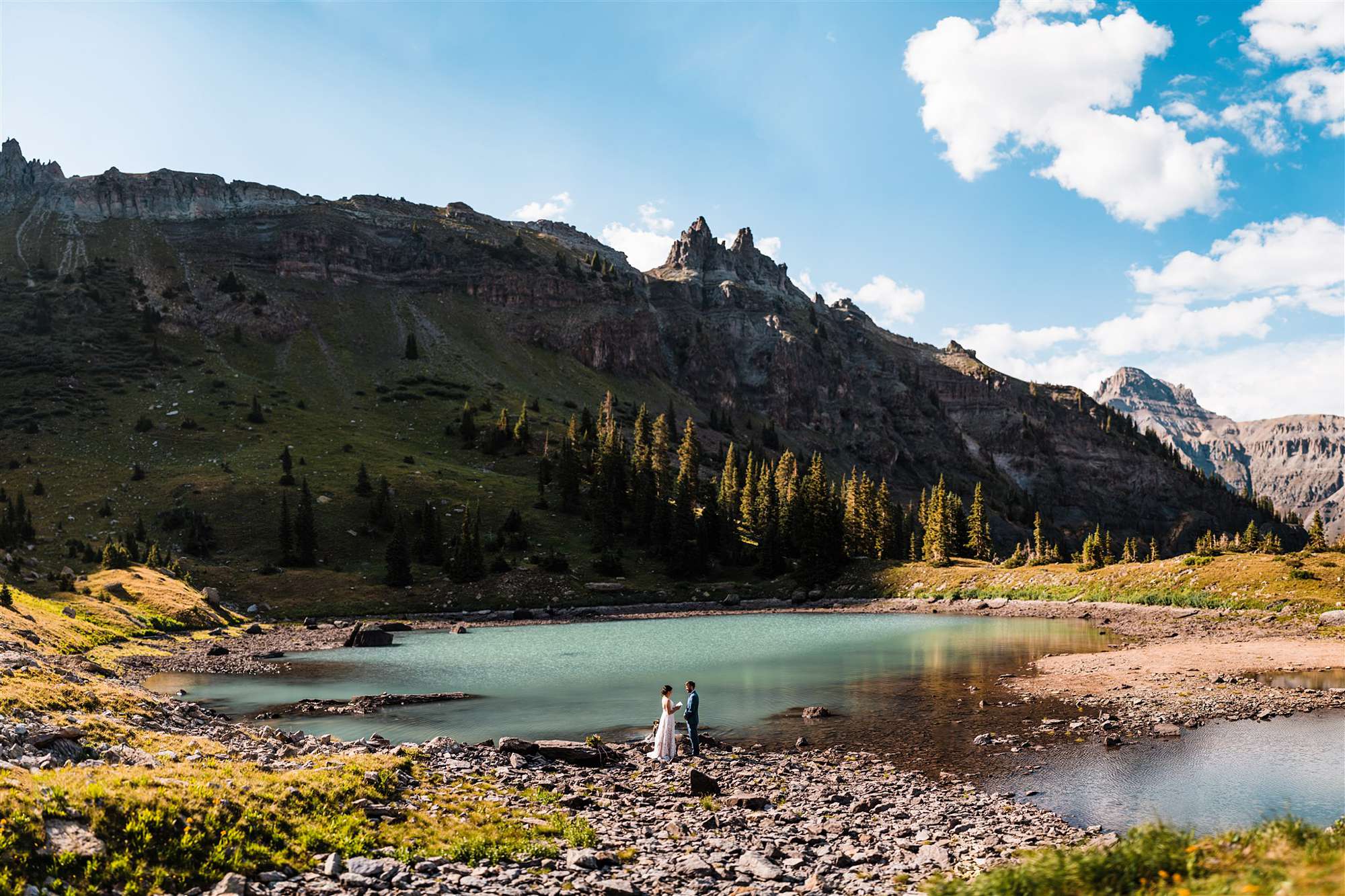 Elopement ceremony in mountains near Telluride